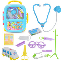 Childrens simulation little doctor toy set Over the house stethoscope hanging bottle medical trolley box suitcase toy