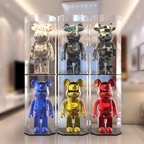 Acrylic high definition dust cover bearbrick violent bear Net Red love building Wood bear storage box custom