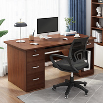 Computer desk desktop home desk 1 2 meters drawer desk modern simple 1 4 meters writing desk staff table