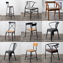 American Iron Art Café Dining Chair Casual Leaning Back Chairs Restaurant Seats Outdoor Iron Art Chairs