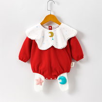 Baby autumn clothing New items one-piece clothes 0-1-year-old female baby khau spring autumn out climbing clothes 6 fall clothes bag fart