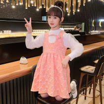 Girls dress autumn gas net red suit dress 2022 new Han Fan Zhong Big Girl Fashion two pieces