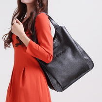 Green Song New Head Layer Cow Leather Genuine Leather 100 Hitch Large Capacity Multi-Layer Vertical single shoulder big bag Literary and womens style package bag