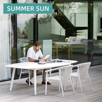 Outdoor Rockboard Dining table and chairs Rattan Chairs Patio extremely simple open-air Balcony Small Garden Casual Composition Vines Sofa Chair