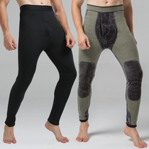 Mens warm pants plus velvet padded knee pants mens 2020 new mens cotton pants mens winter thickened Northeast warm