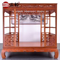 Sanyun solid wood specific rack bed Myanmar flower pear classical furniture carved bed Chinese antique furniture bed