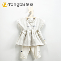 Tongtai girls summer clothes summer new 1-3 year old childrens fashion short-sleeved western style two-piece Korean version of the girls tide clothes
