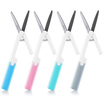 Deli 6076 portable scissors handmade class student paper-cutting scissors creative folding portable safety scissors