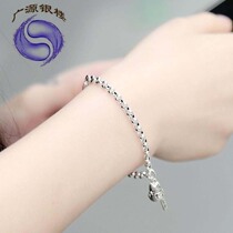 S925 pure silver retro Thai silver Japan-Japan-ROK Mori Department student Fine tricks Cat Circle Circle Womans fine bracelet to send girlfriend
