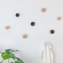 Creative hook solid wood wall wall clothes frame round clothes frame free punched wall bedroom simple clothes hook