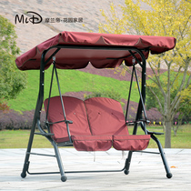 Outdoor swing hanging chair Wrought iron double swing hanging basket Courtyard Garden rattan chair Indoor and outdoor rocking chair Balcony chair