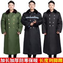 Military Cotton Great Coat Mens Length Winter Thickened Garning-warm Anti-Cold Cotton Clothes Northeast Laobao Large Cotton Padded Jacket Security Cotton Clothing