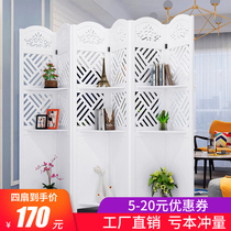 Screen folding mobile partition shelf fashion living room small apartment bedroom shelter home decoration hollow porch