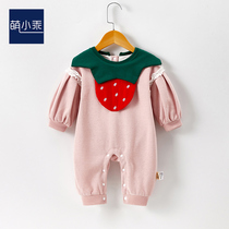 Baby one-piece clothes autumn clothes out of conjoined Spring and autumn young children 0-1-year-old female baby clothes 8 months Princess hug