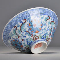 (Grid item)Take a 10% discount Imitation Qing Yongzheng Doucai twined branches Lotus pattern hat cup Handmade tea cup Tea cup