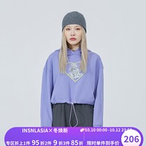 INSNLASIA Original Love Cupid Print Cropped Navel Sweater Tide Brand Womens Street Dance Short Hoodie