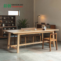 Nordic solid wood dining table modern minimalist home fashion dining table large desk ash wood office negotiation table