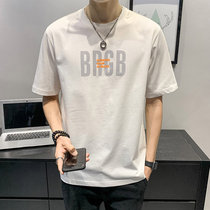 2020 new summer mens short sleeve T-shirt printing trend youth base shirt fashion slim top men D0301