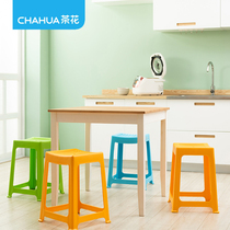 Tea Flower Plastic High Stool Home stool Adult dining table and chairs Bench Stripes High Stool Bench Office Bench stool Home