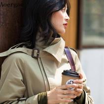 Loose windbreaker female lazy wind 2021 autumn explosive fashion designer long female temperament Joker coat women