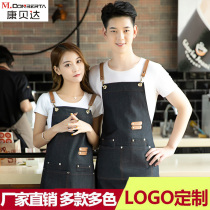 2020 Net red with popular denim canvas overalls men apron custom logo printing coffee shop women painting