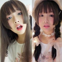 Black long straight hair Ji hair long fake mother wig cos face repair man dress up as womens fake hair womens boss