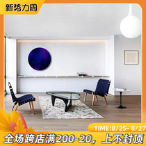  Yayoi Chi original design starry sky painting Modern simple Nordic hanging painting art round painting living room dining room bedroom decoration