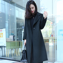 One button wool coat autumn and winter double-sided cashmere coat women's middle school long 202020new young windbreaker