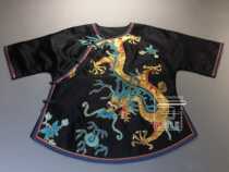  Cloud decoration totem original design short womens tops new ethnic style double-sided plate Jintanglong oblique lapel short-sleeved outerwear