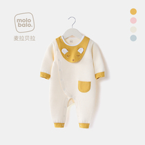 Mela Bella infant warm one-piece clothes spring and autumn clothes cotton clothes for men and women babies with cotton boneless climbing clothes
