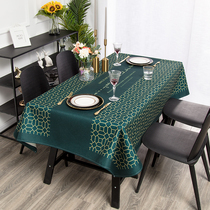 Light luxury dark green dark blue restaurant tablecloth waterproof anti-scalding cotton linen table cloth small tablecloth can be customized tablecloth