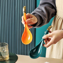 Ceramic grandmother soup spoon long handle porridge spoon home large drink soup spoon big spoon big spoon of broth