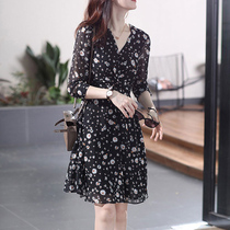 Fat Sister Foreign Air Temperament Shatter Dress Code Dresses Big Code Women Dress Fat Mm Veil Slim Dress Children 2022 Spring New