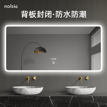 led smart lamp mirror bathroom mirror bathroom wall-mounted bathroom mirror sticker wall washroom anti-fog mirror hanging wall Nordic