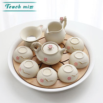 Touch Miss ceramic teapot Japanese tea tray living room office simple home whole kung fu tea set tea cup set