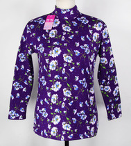 Tailstock Qingkura Mom t-shirt High collar Long sleeves mid-aged women warm clothes Autumn Winter underwear thick and bottom flower
