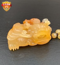 Natural Jade Yellow Dragon Jade Bully King Leopard Ice Breeder Chicken Oil Yellow Old Stock Pendant Handlebar Piece Necklace Male And Female
