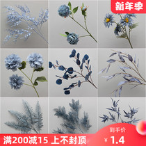 Simulation flower haze blue wedding silk flower wedding hall flower material hydrangea rose foreign peony fog hipster flower