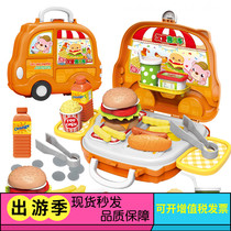 Household childrens kitchen toys simulation cooking cooking kitchenware tableware Burger candy makeup barbecue sales car
