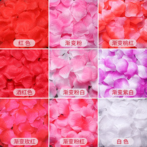 Simulation petal fake rose wedding confession scene layout proposal to make romantic wedding room bed hand flower