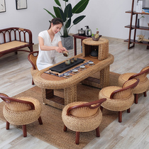 Balcony tea table and chair combination Fujikun tea table tea table for tea table household small tea table red