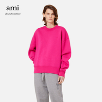The AMI mens unisex 22 new Fall Winter Love Cotton-blend solid colour casual crewneck jumper