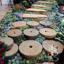 Qingquan ancient art round stone mill decoration running water viewing ornaments courtyard stone foot pad old stone decoration decoration