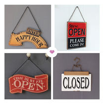 American country cafe clothing store bar listed shop opening hours creative double-sided welcome OPEN door