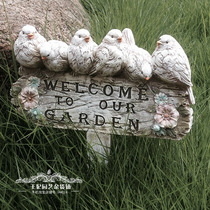 Garden flower gardening groceries resin bird card fun decoration creative crafts ground planting soil insert personality