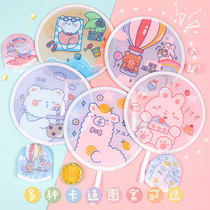 Japanese-style group fan summer cute cartoon folding Group fan portable small fan travel cool folding fan female