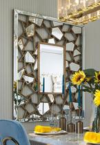 European luxury porch decoration living room foyer sofa background wall hanging mirror American Square Meal side mirror can be customized