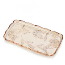 Rectangular crystal fruit plate Glass fruit plate Fruit bucket Restaurant tray Tea plate cup plate creative transparent European style