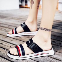 Net red slippers mens trend Korean version of one-word drag mens summer 2021 new outdoor wear sandals personality sandals