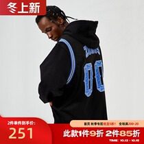 ZONOS 2021 new pullover hooded man fake two pieces street basketball print tide casual loose top